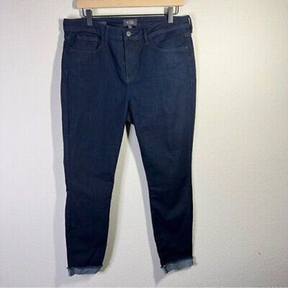 NYDJ womens dark wash roll hem Ami‎ skinny jeans size 10 - Picture 1 of 8